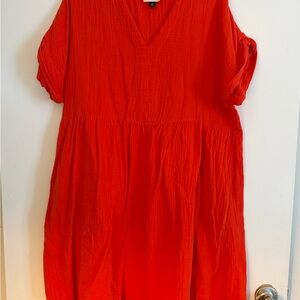Universal Thread Vivid Orange Red Gauze Dress